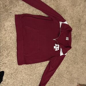 PINK Victoria's Secret Burgundy Zip-Up Sweater